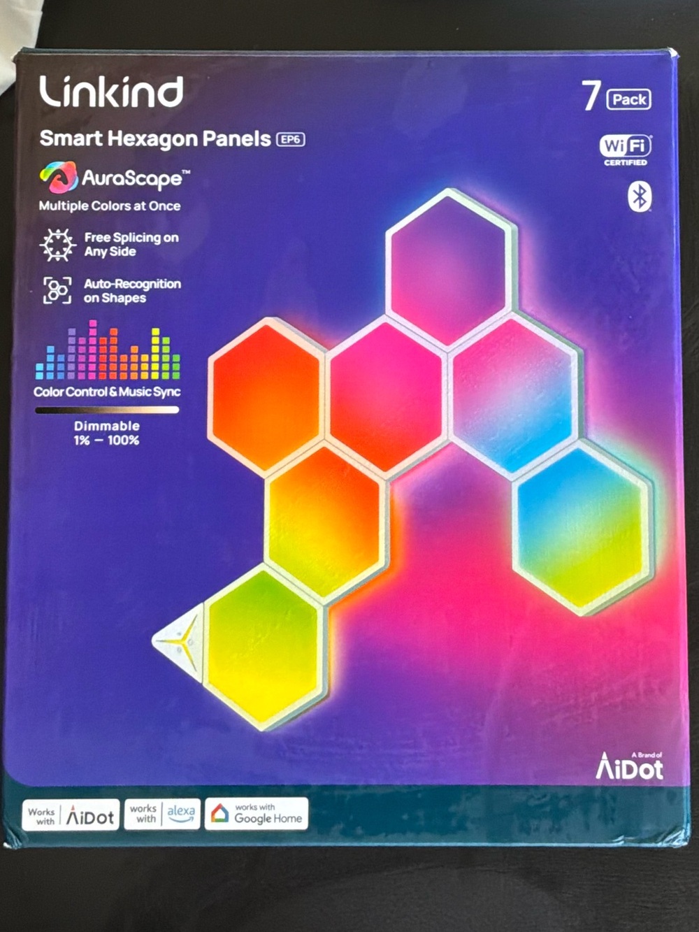 LINKIND EP6 Smart Hexagon Panels Multi-Color LED Wall Light Panels